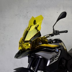   Motorcycle sport windshield / windscreen  
  BWM F 850 GS  
   2018 / 2019 / 2020 / 2021 / 2022 / 2023 / 2024    
   The price applies to the windshield only - one element and mounting kit.   
    Lamp cover and side deflectors sold separately.     